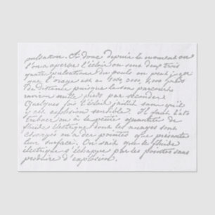 French Script Vintage Gray Decoupage              Tissue Paper