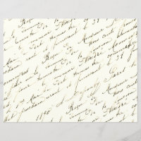 French Script Vintage Scrapbook Paper