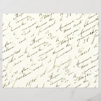 French Script Vintage Scrapbook Paper