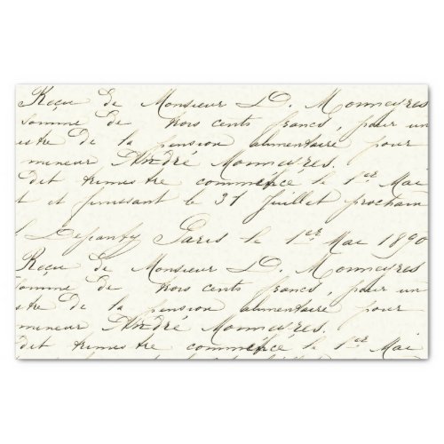 French Script Vintage Tissue Paper