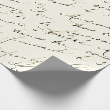 French Script Vintage Wrapping Paper