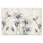 French Script Wildflower Dragonfly Decoupage Craft