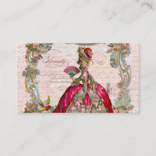 French Script Writing and Marie Antoinette Business Card