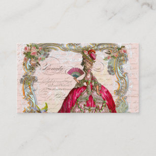 French Script Writing & Marie Antoinette Business Card
