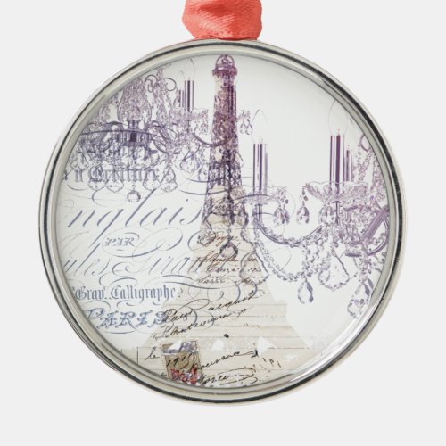 french scripts chandelier paris eiffel tower metal ornament