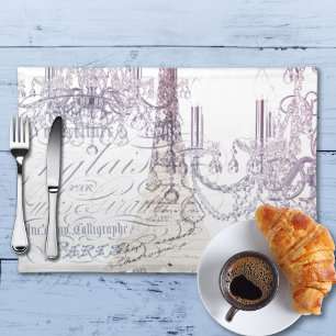 french scripts chandelier paris eiffel tower placemat