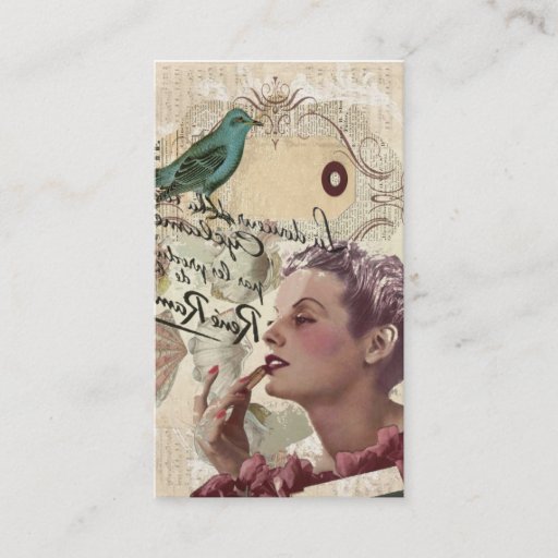 Customizable Vintage Paris Lady Fashion Boutique Business Cards