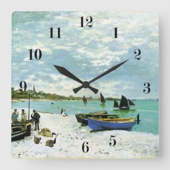 French Seaside Wall Clock by monetart at Zazzle