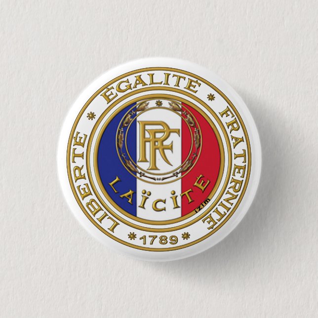 french secular badge button (Front)
