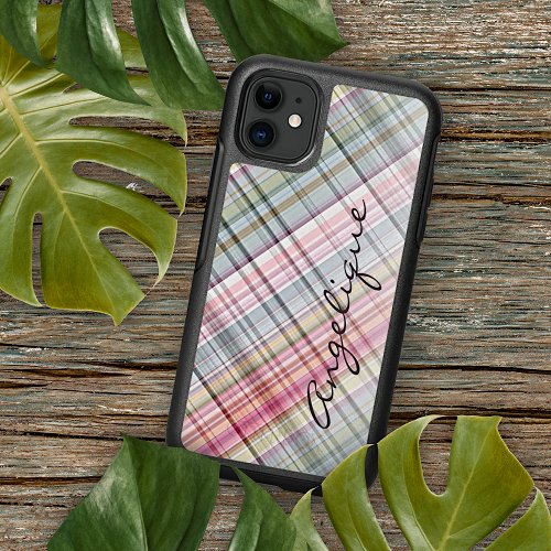 French Shabby Chic Country Cottage Plaid Pattern iPhone 13 Case