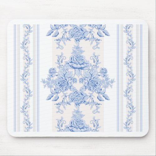 Frenchshabby chic vintagepale bluewhitechic mouse pad