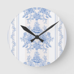 French,shabby chic, vintage,pale blue,white,chic, round clock
