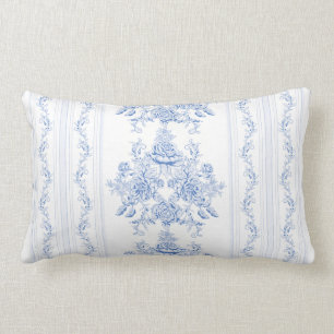 French,shabby chic, vintage,pale blue,white,countr lumbar pillow