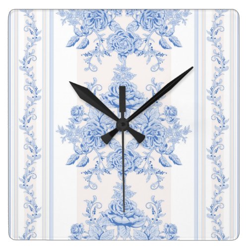 French,shabby chic, vintage,pale blue,white,countr square wall clock