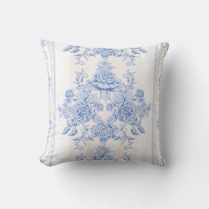 French,shabby chic, vintage,pale blue,white,countr throw pillow