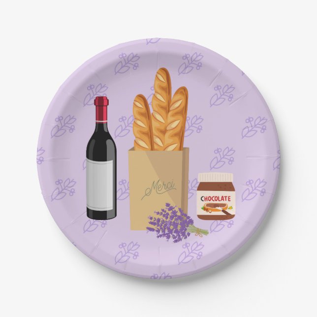  French Snack Paper Plates (Front)
