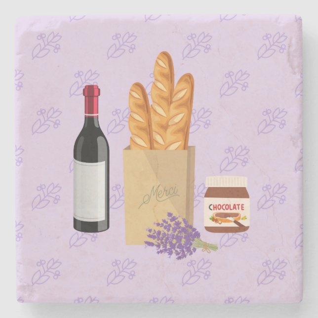  French Snack Stone Coaster (Front)