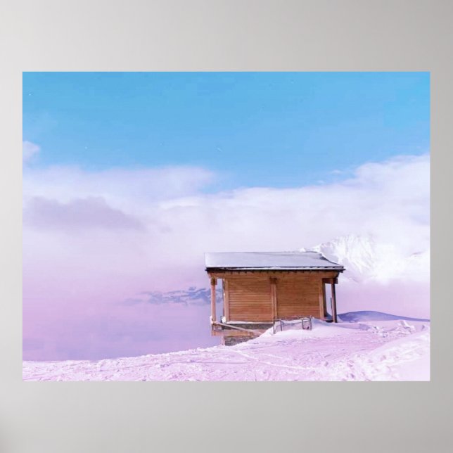 French Snow Mountain Hut  Poster (Front)