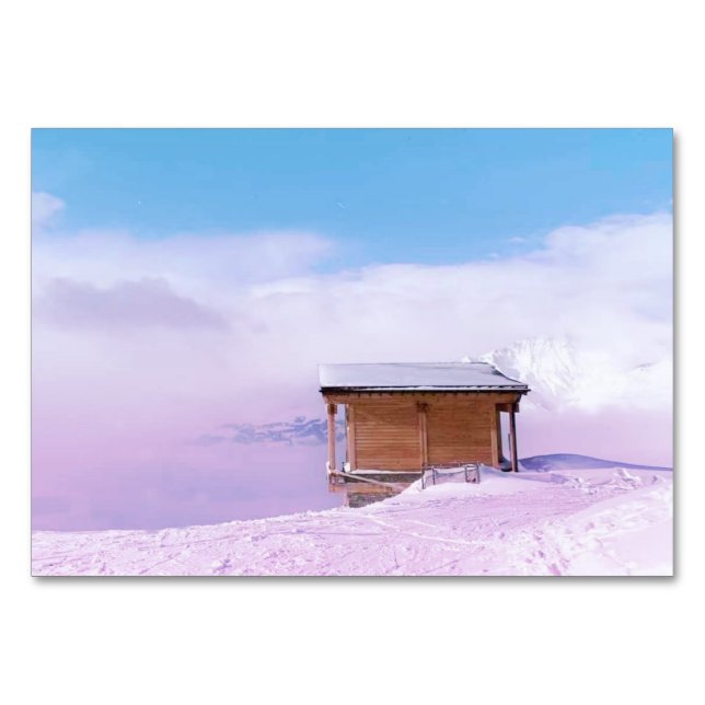 French Snow Mountain Hut  Table Number (Front)