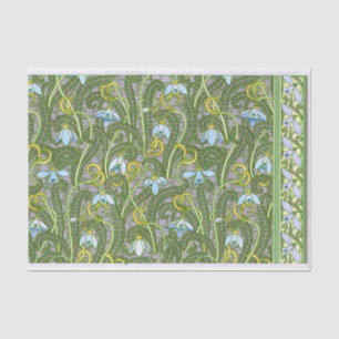 French Snowdrop Flower Art Nouveau Vintage Floral Tissue Paper