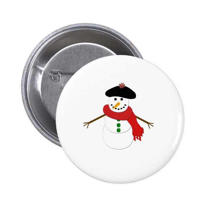 French Snowman Button