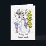 French - Snowman - Happy Snowman - Joyeux Noël Holiday Card<br><div class="desc">French - Snowman - Happy Snowman - Joyeux Noël</div>