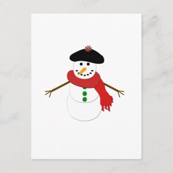 French Snowman Postcard by CuteLittleTreasures at Zazzle