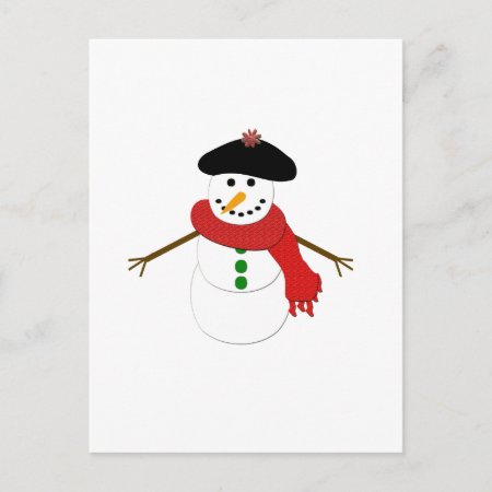 French Snowman Postcard