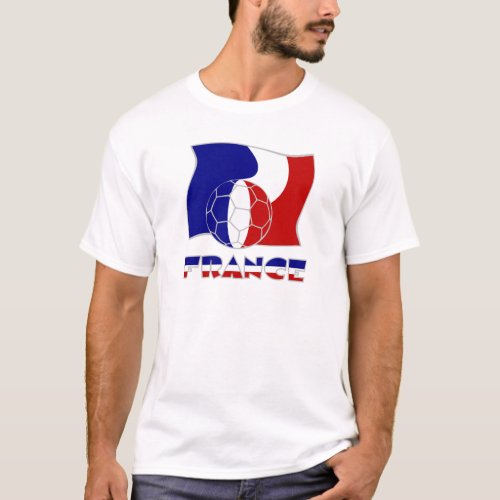French Soccer Ball and Flag T_Shirt