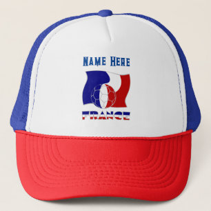 French Soccer Ball Flag Personalized Trucker Hat