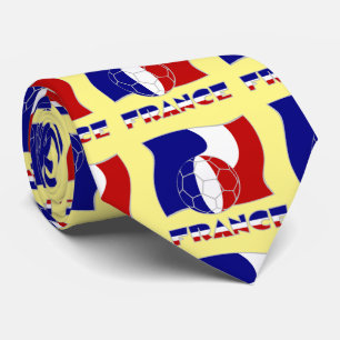 French Soccer Ball Flag  Tie