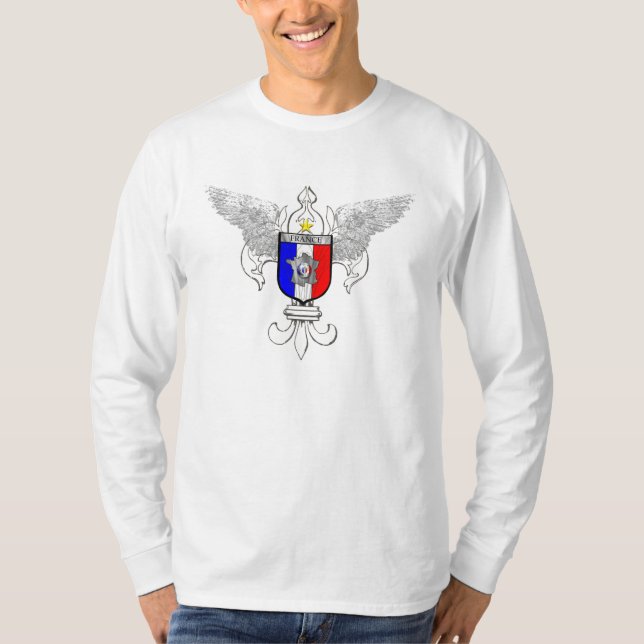 French Soccer Fleur de Lis French flag T-Shirt (Front)