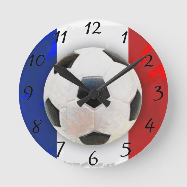 French Soccer Round Clock (Front)