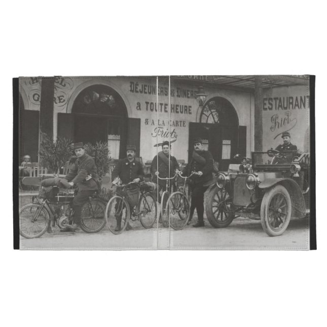 French soldiers, car, motorbike iPad folio case (Opened)