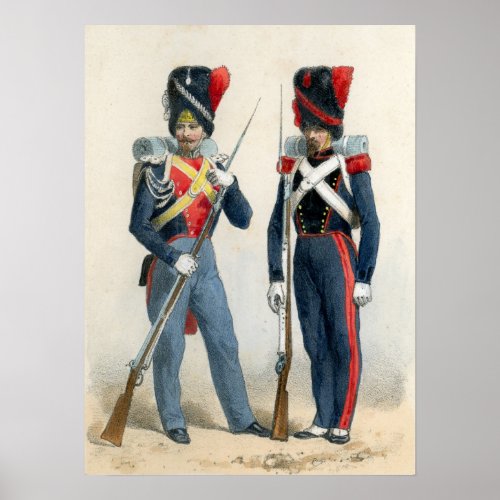 French soldiers of the 19th century poster