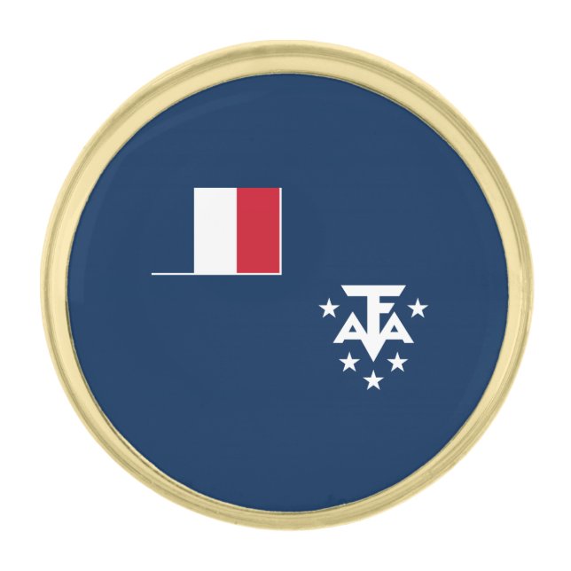 French Southern Antarctic Lands Gold Finish Lapel Pin (Front)