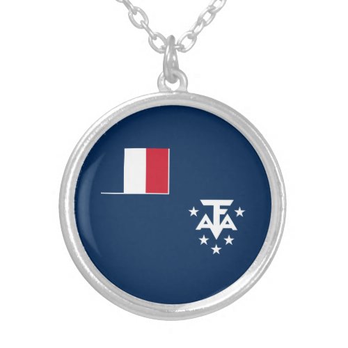 French Southern Antarctic Lands Silver Plated Necklace