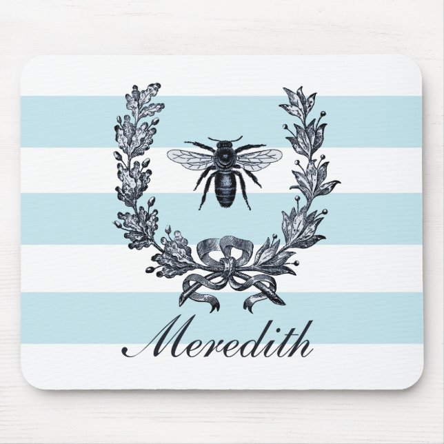 French Sovereign Bee And Laurel Wreath Image Mouse Pad (Front)