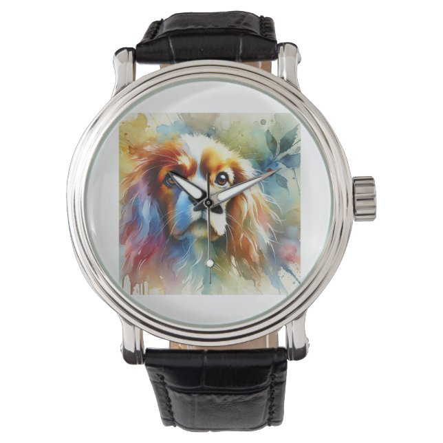 French Spaniel 200824AREF142 - Watercolor Watch (Front)