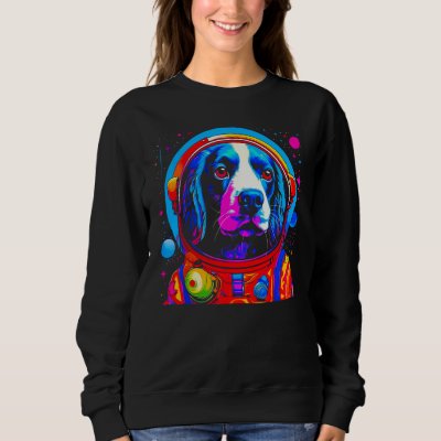 French Spaniel Dog  Astronaut Sweatshirt