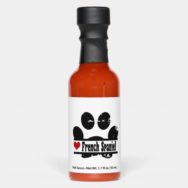 French Spaniel Dog Paw Print Hot Sauces (Front)