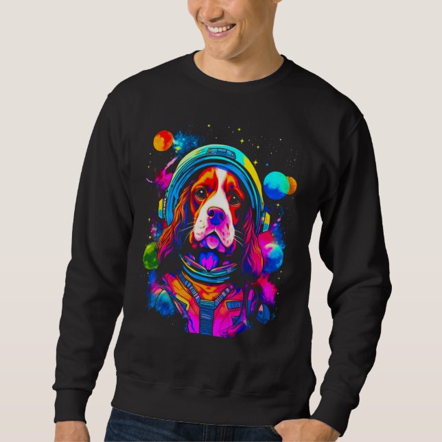 French Spaniel Dog Space Science Sweatshirt (Front)