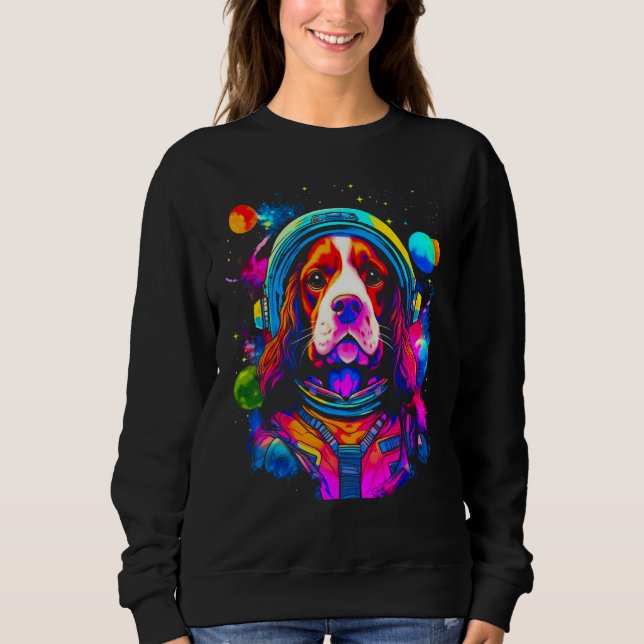 French Spaniel Dog Space Science Sweatshirt (Front)