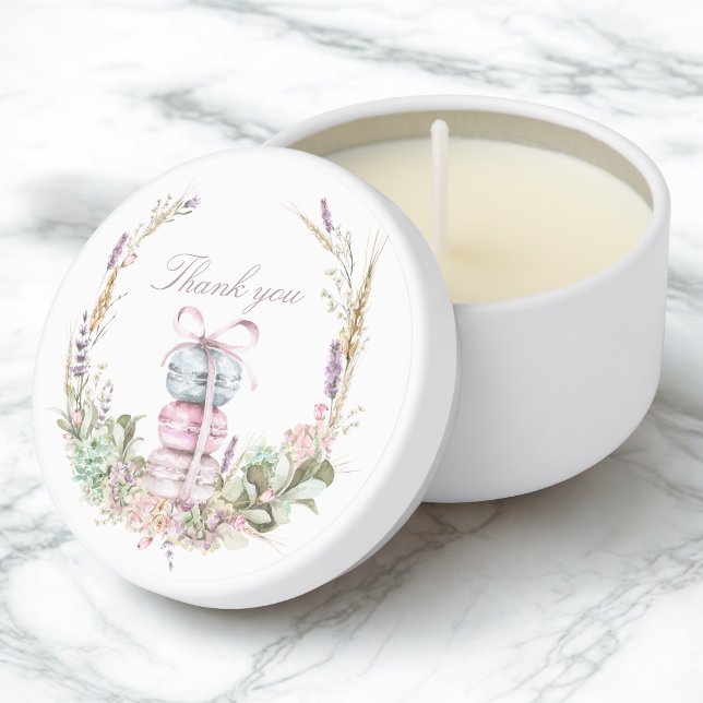 French Stack of Macarons in wreath thank you Mini Candle Favors (Creator Uploaded)