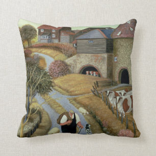 French Street Farm Throw Pillow