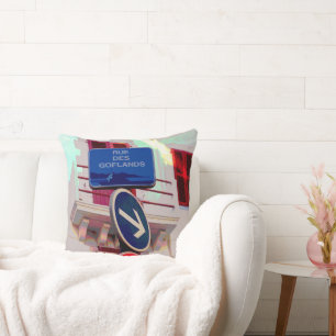 French Street Signs Throw Pillow