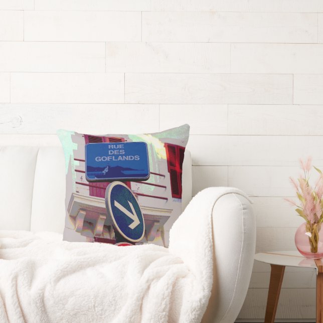 French Street Signs Throw Pillow (Couch)