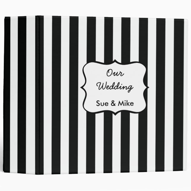 French Stripe Pattern in Black Binder (Front/Spine)