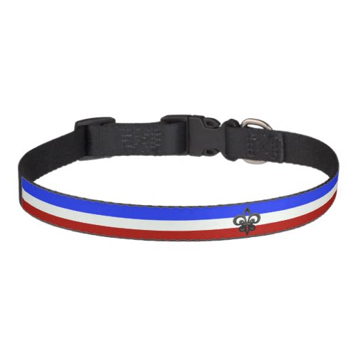 French stripes flag pet collar