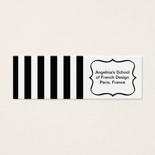 French Stripes in Black Business Card Template